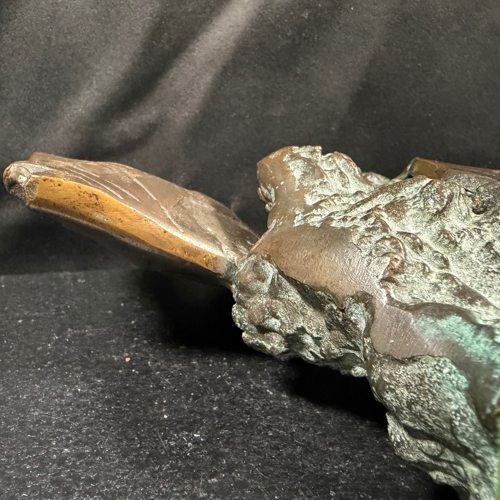 Vintage Bronze Angel Fish Sculpture Tropical Sea Life Coral Reef Verdigris 6x8 - Picture 9 of 15